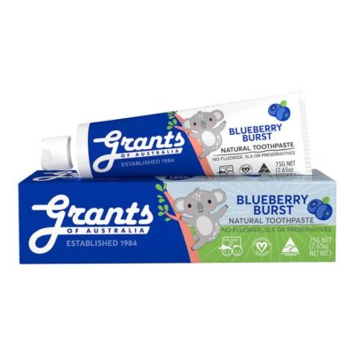 Grants Blueberry Burst Kids Natural Toothpaste - Fluoride Free 75g