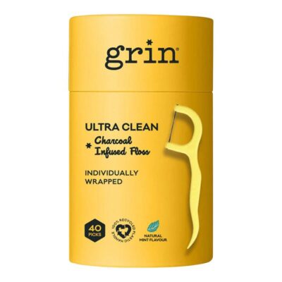 Grin Ultra Clean Charcoal Infused Floss Picks 80 Picks