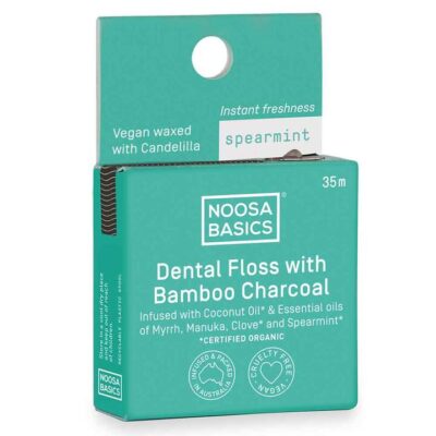 Noosa Basics Dental Floss With Bamboo Charcoal - Spearmint 35m