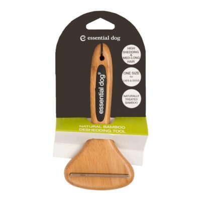 Essential Dog Natural Bamboo Deshedding Tool For Cats & Dogs 1 Item