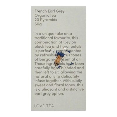 Love Tea French Earl Grey Pyramid Tea Bags 20 Tea Bags